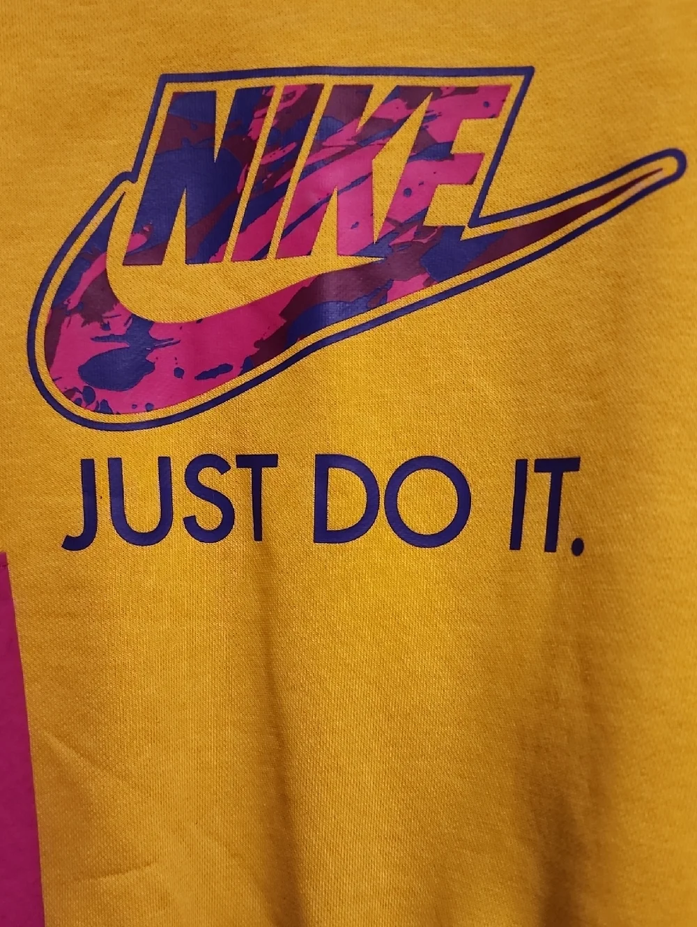 Nike Retro Yellow Pink & Sangria Colorblock Cropped Pullover Size S